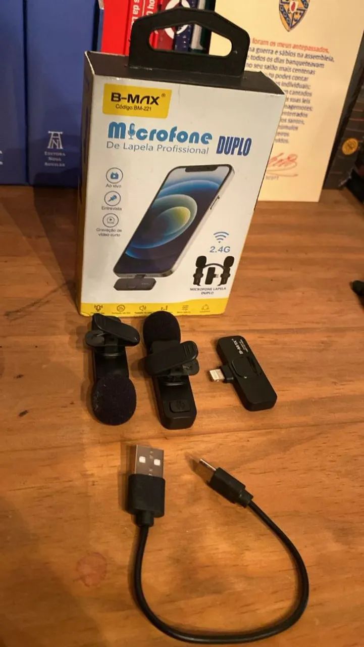 Microfone Duplo Lapela para Celular B-Max