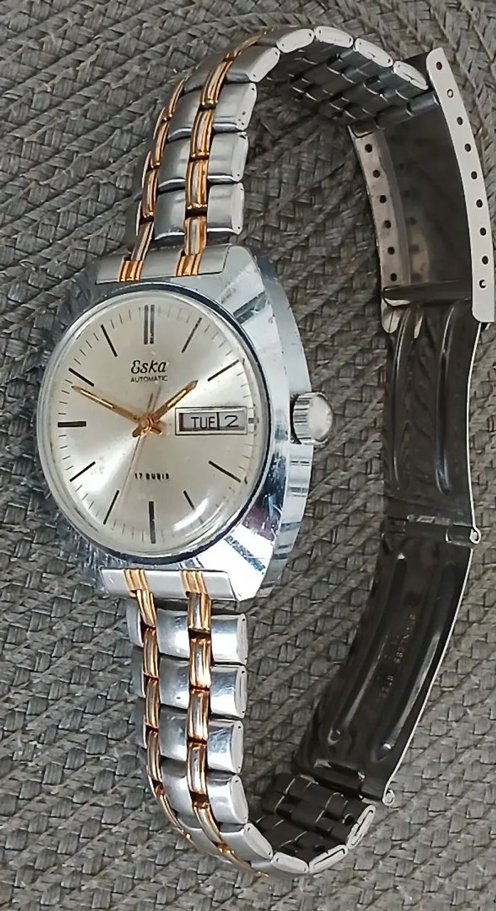 Relógio antigo suíço original ESKA SWISS MADE AUTOMÁTICO década de