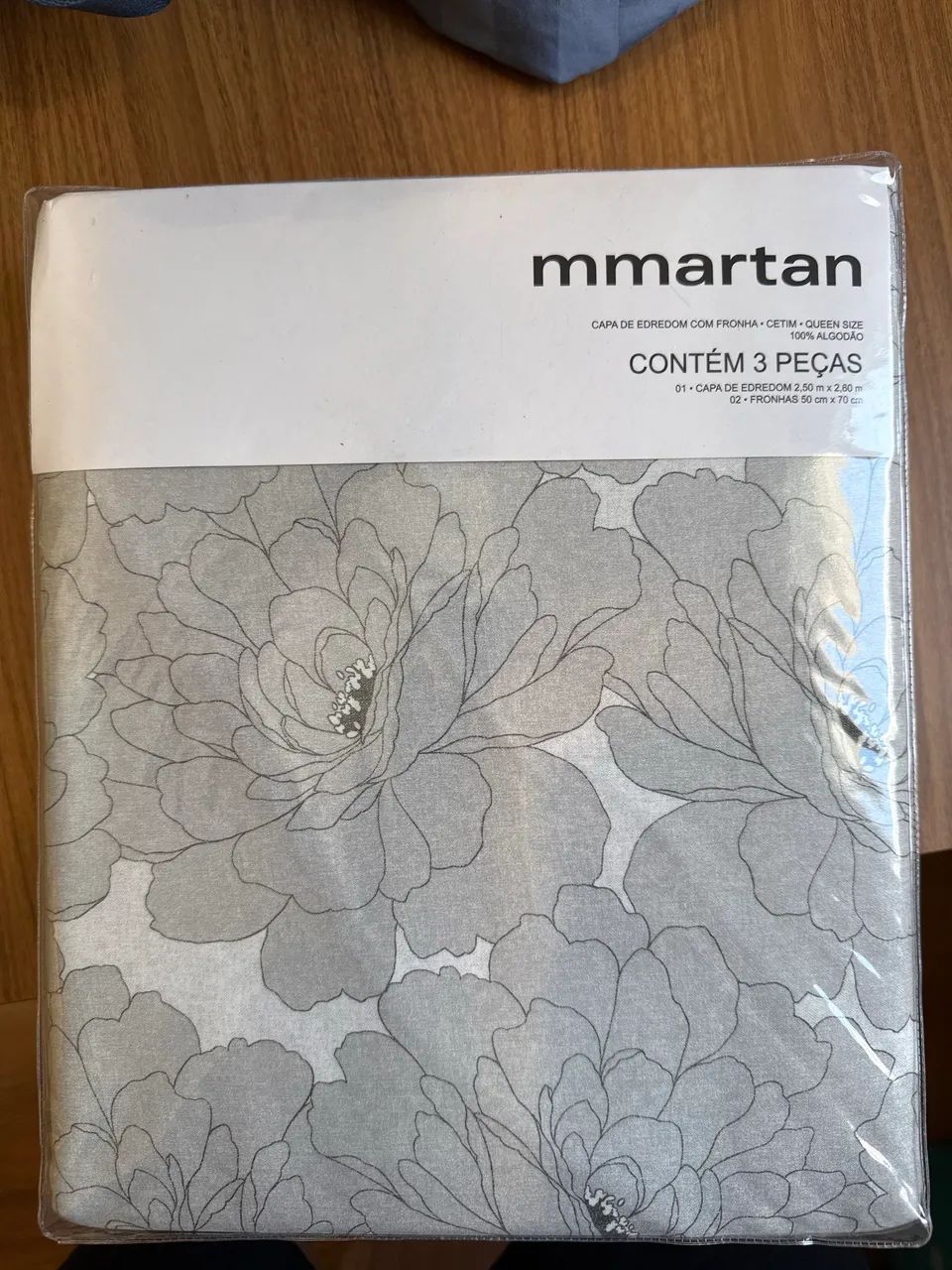 Capa de Edredom MMartan Queen - Cetim 100% Algodão - 3 peças - Nova