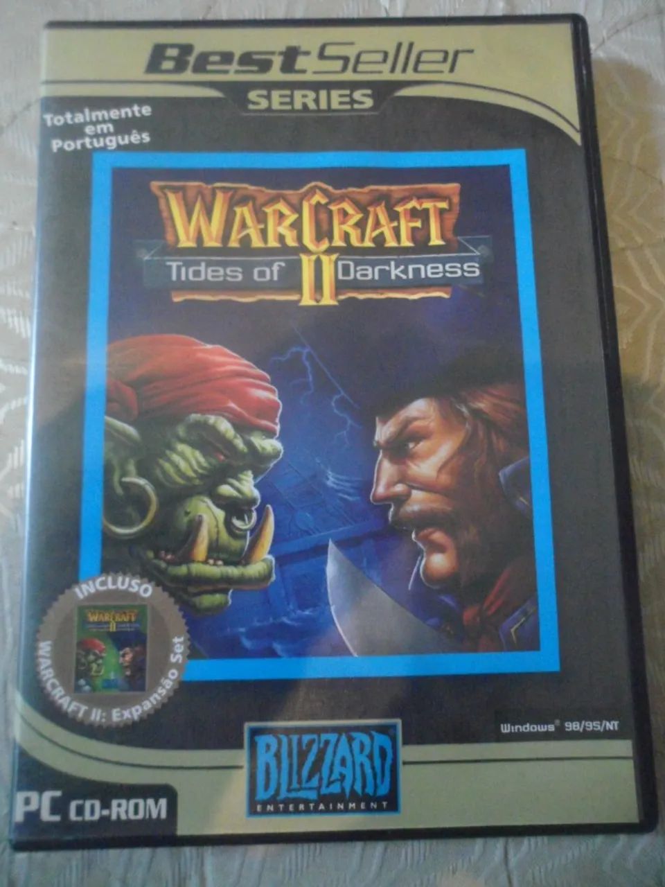 PC CD Rom Warcraft II Tides of Darkness Blizzard 2 discos sem manual