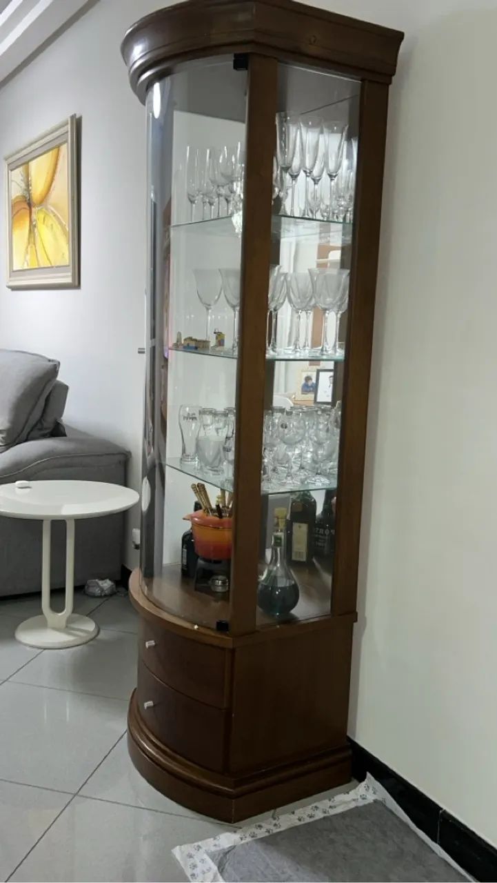 Cristaleira de madeira com 3 prateleiras de vidro - Foto 3