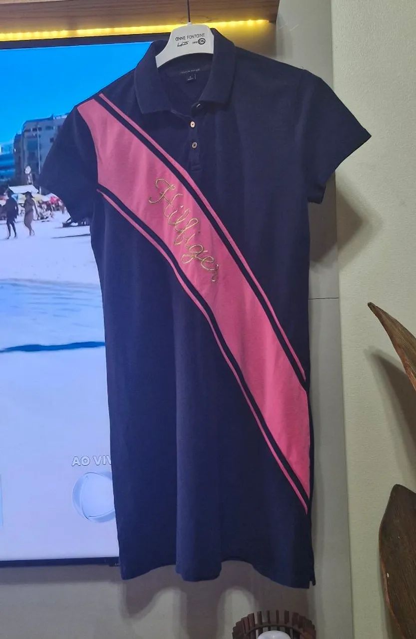 Vestido Tommy Hilfiger Azul Marinho e Rosa