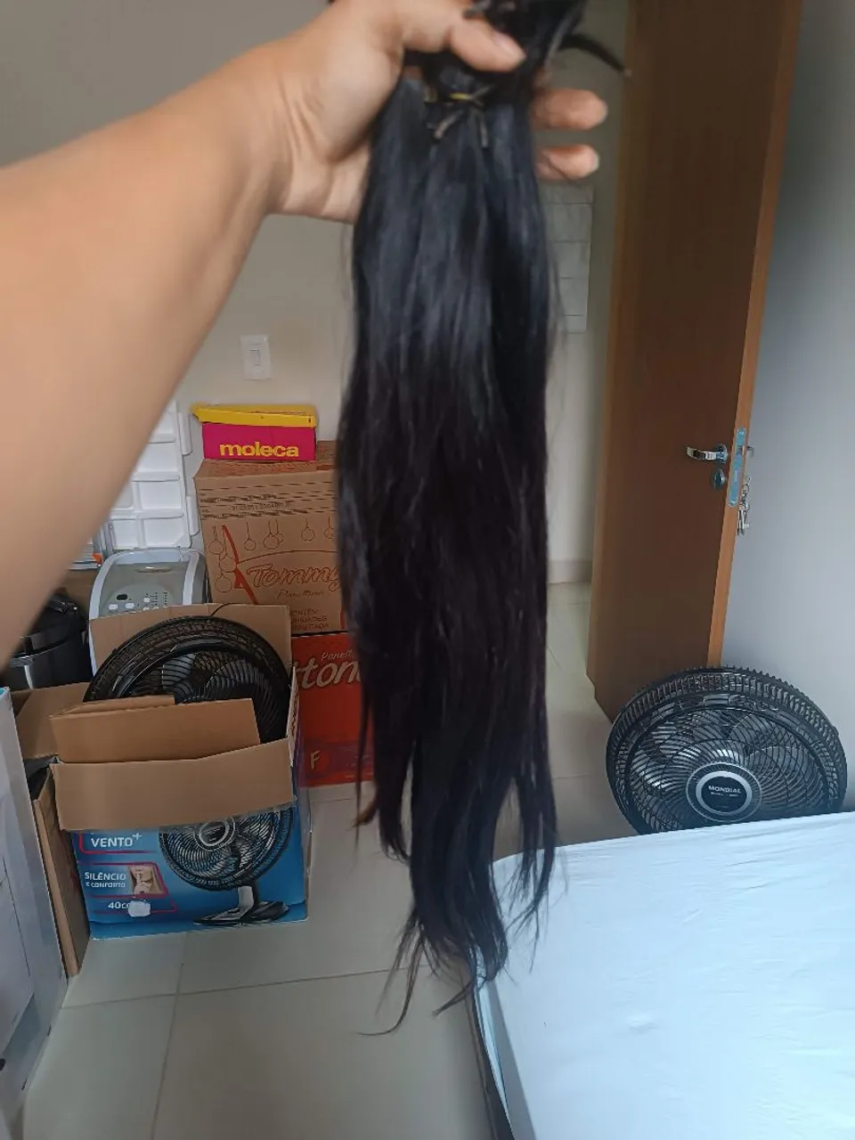 cabelo humano natural liso preto