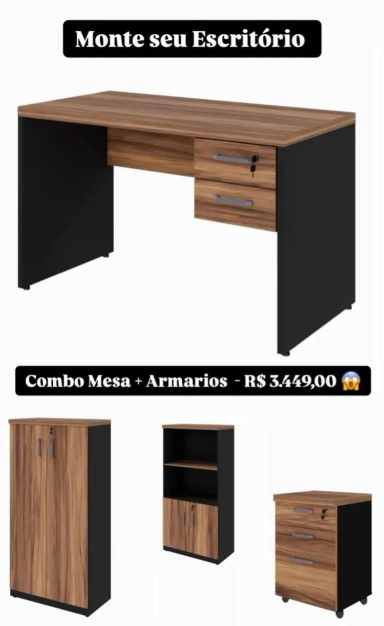 KIT MÓVEIS PARA ESCRITÓRIO- LOJA IKONMIXOFFICE 
