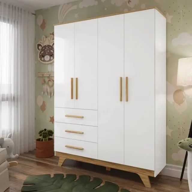 Roupeiro Infantil Retro Lisa 100% MDF - Peroba Moveis  - Foto 2