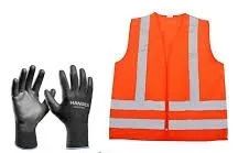Colete refletivo + luvas.