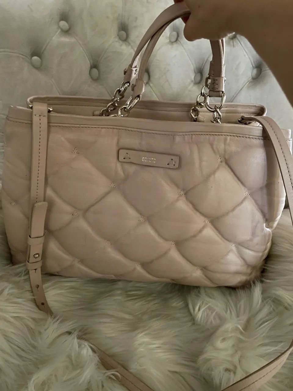 Linda Bolsa Schutz Matelassê Bege 