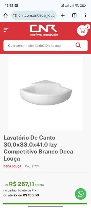 Lavatório de canto para banheiro - Foto 5