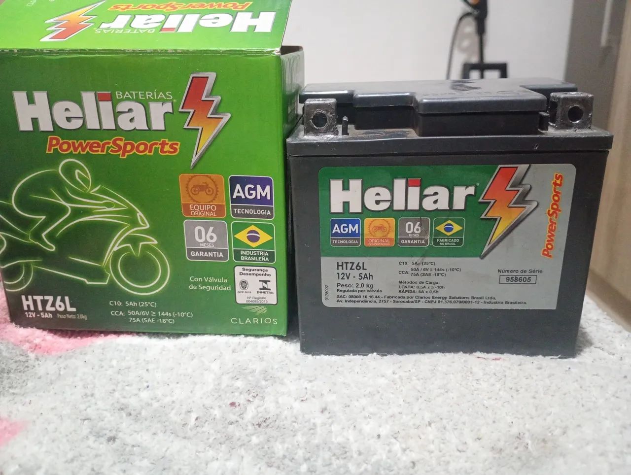 Bateria de Moto Heliar HTZ6L 12V 5Ah