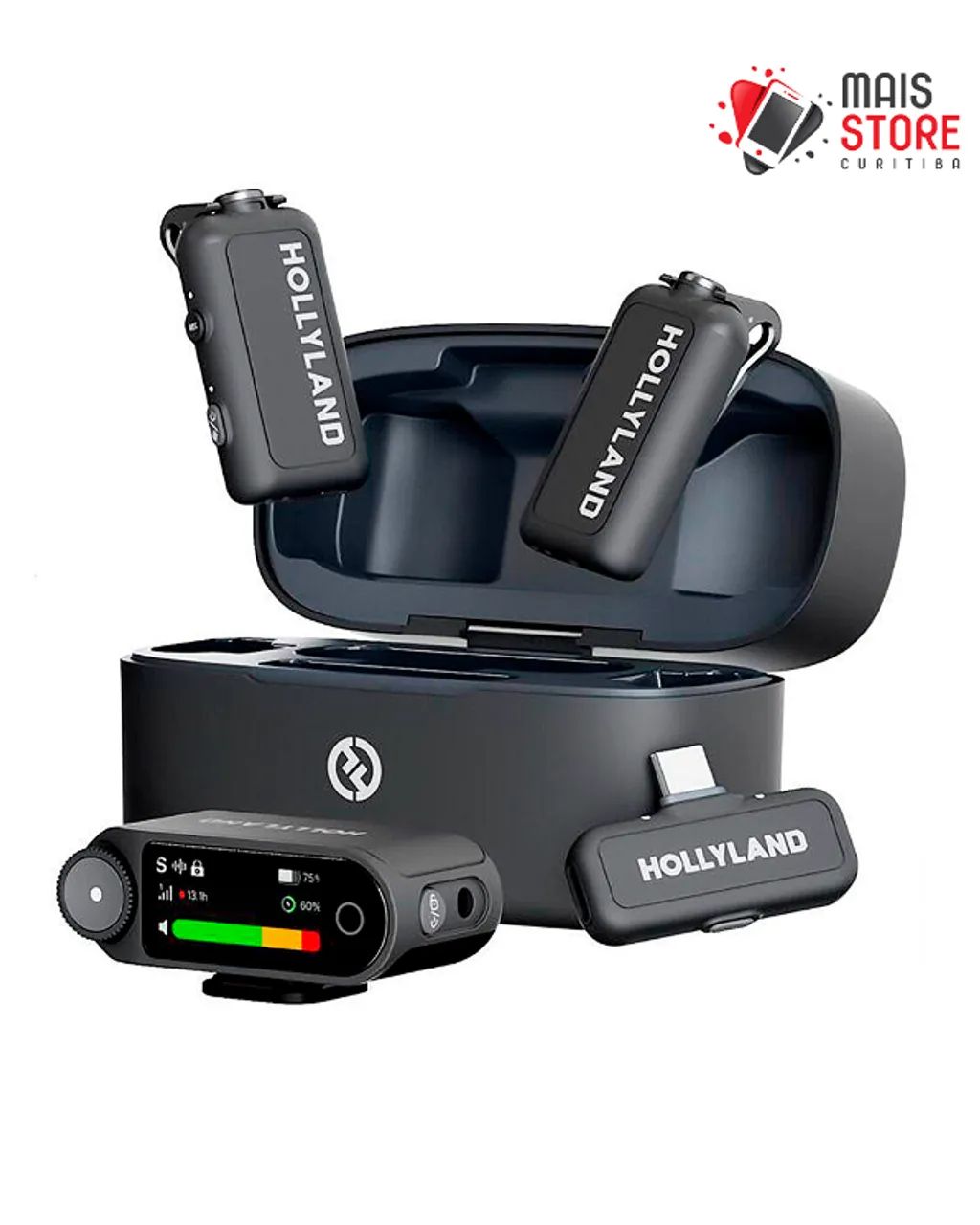  Microfone Hollyland Lark Max 2 Combo Duo- Novo-Lacrado