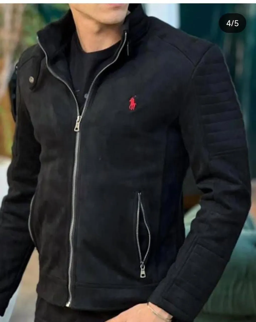 Jaqueta de Couro Masculina Preta