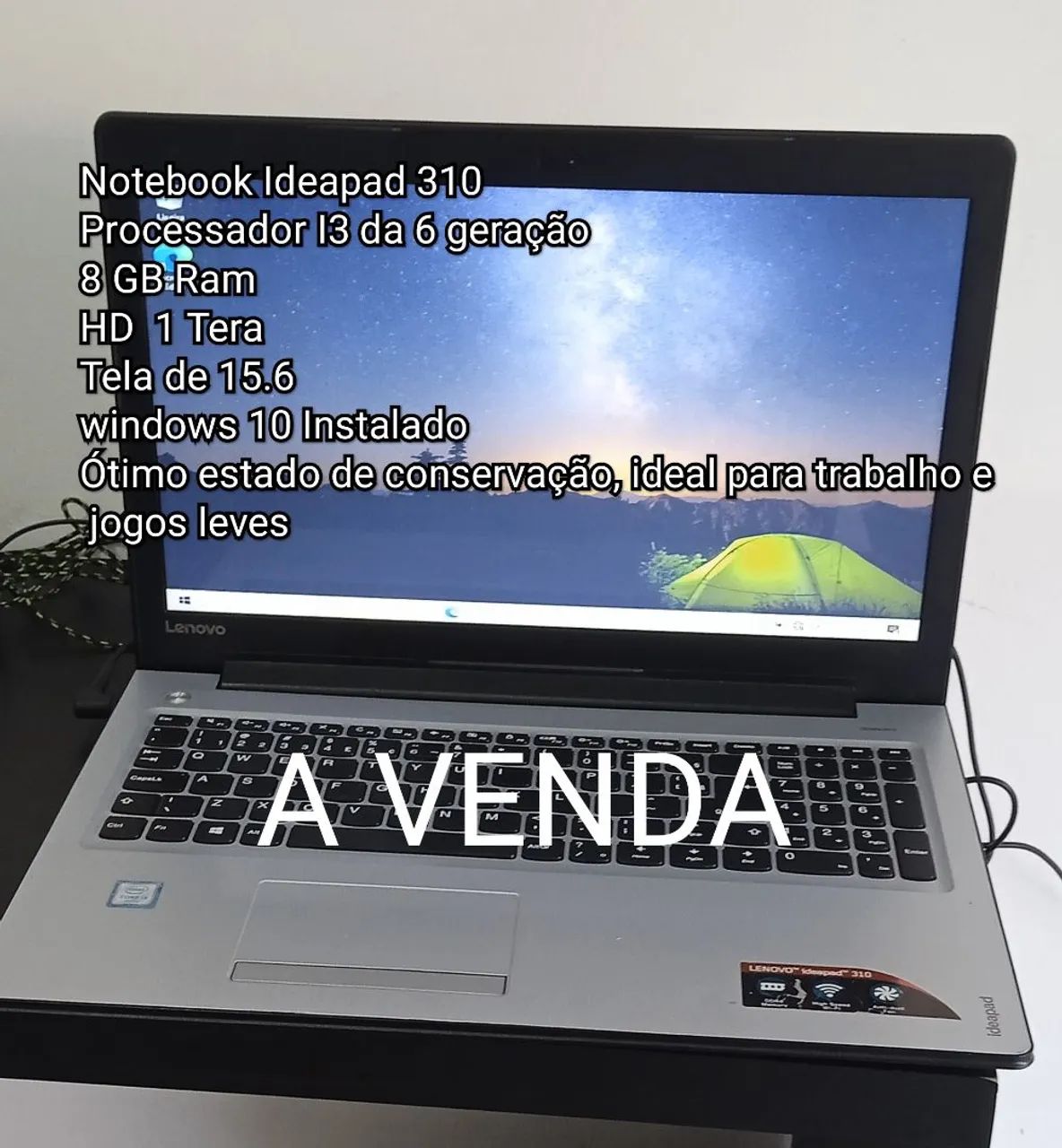 Notebook Lenovo Ideapad 310 - 8GB RAM - HD 1TB - Tela 15.6
