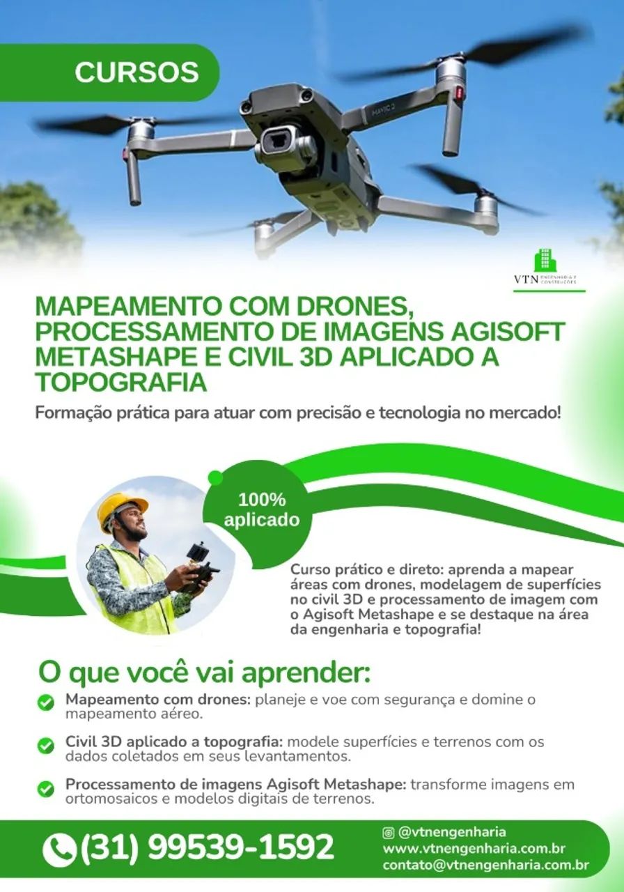LEVANTAMENTO TOPOGRÁFICO COM DRONES -  TREINAMENTO COMPLETO
