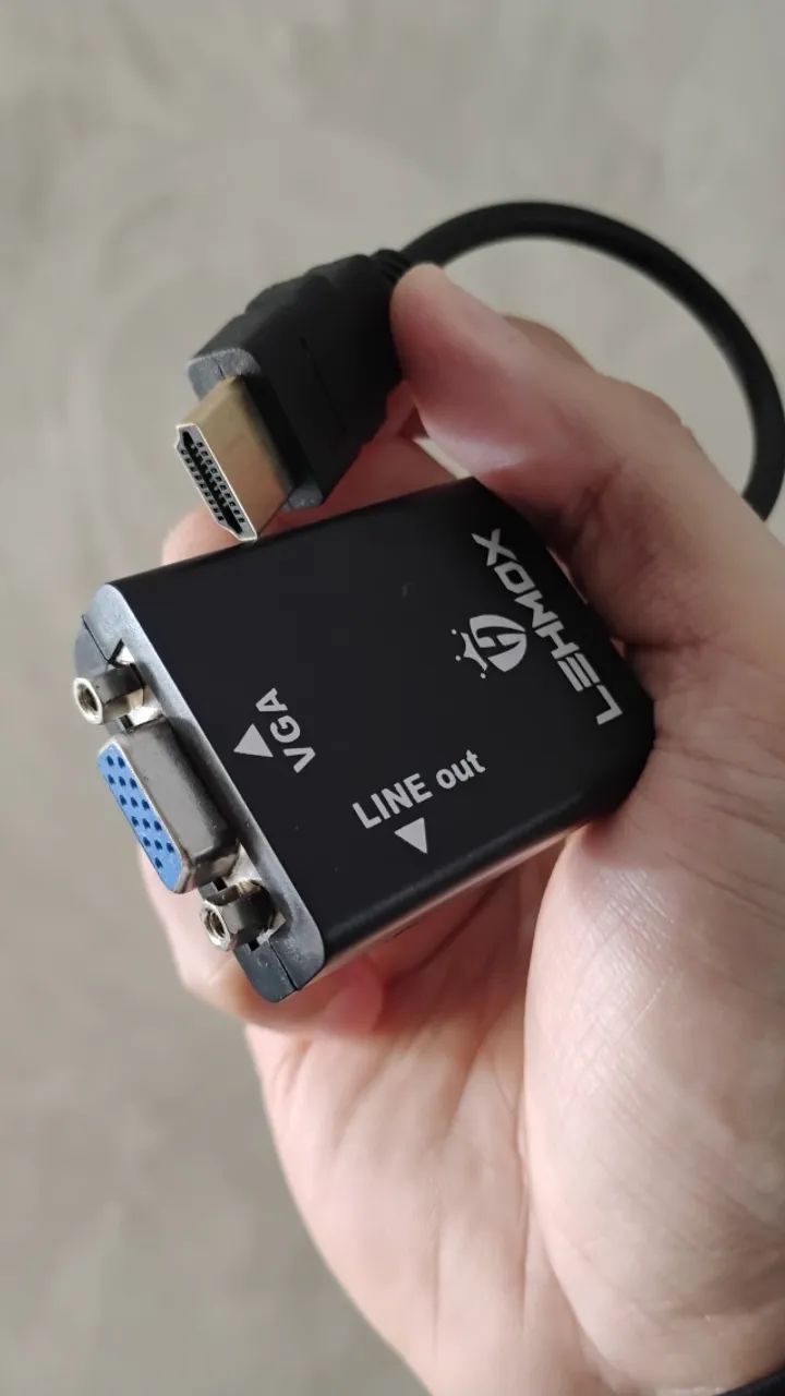 Cabo Conversor Adaptador HDMI para VGA + Cabo P2 - LEHMOX - Novo - Foto 4