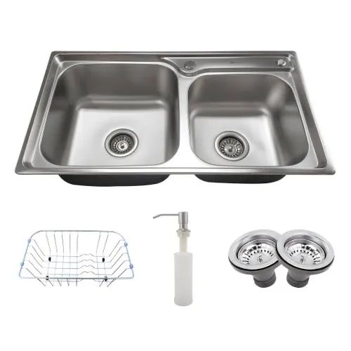 Cuba Dupla Cozinha Gourmet Aço Inox Luxo com Acessórios Tubrax Acetinado