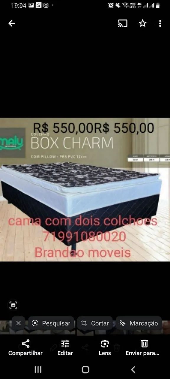 Cama Box Casal - R$ 380,00 fotos ilustrativas  - Foto 3