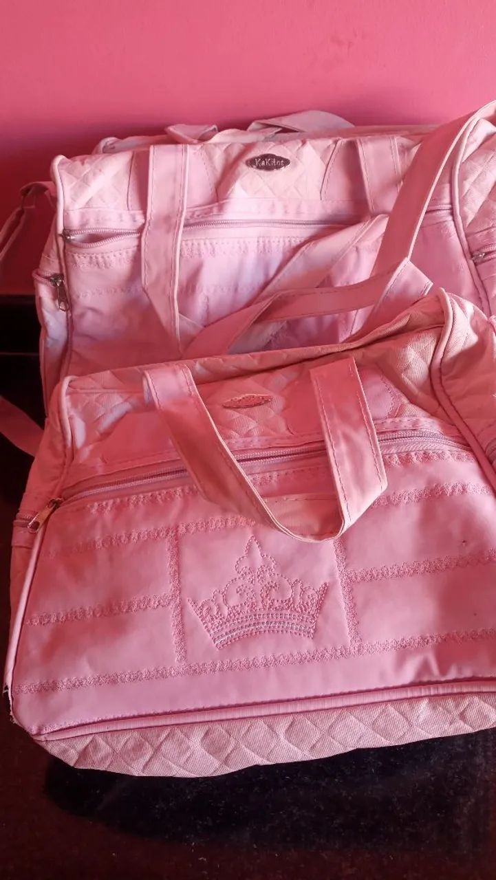 Kit de malas/bolsas maternidade rosa - Foto 2