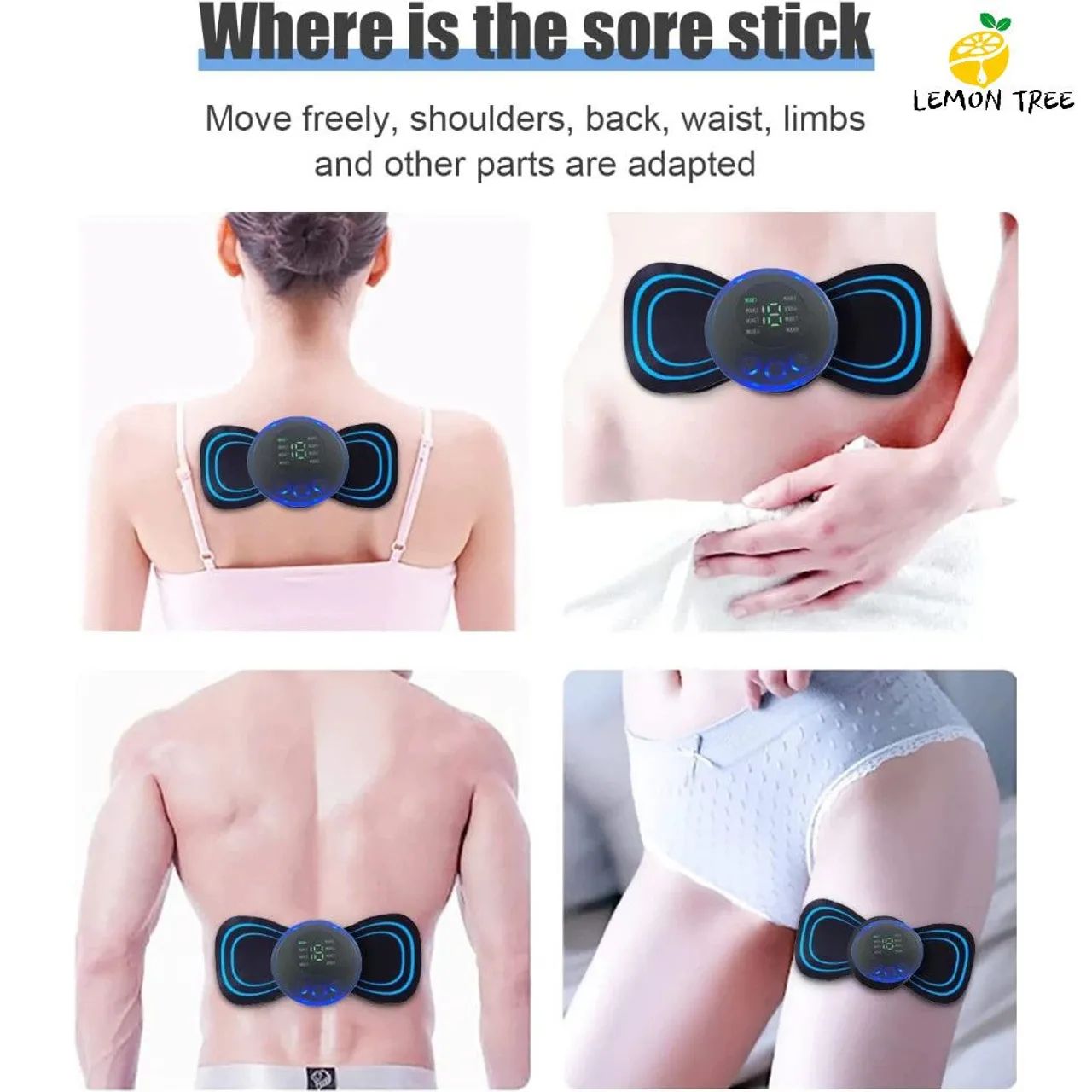 Massageador Muscular Elétrico para Dor nas Costas, Ombros, Pernas e Mais