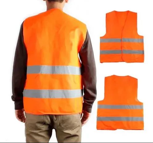 Colete Refletivo Sinalizador Fluorescente Segurança Epi com ziper tam G