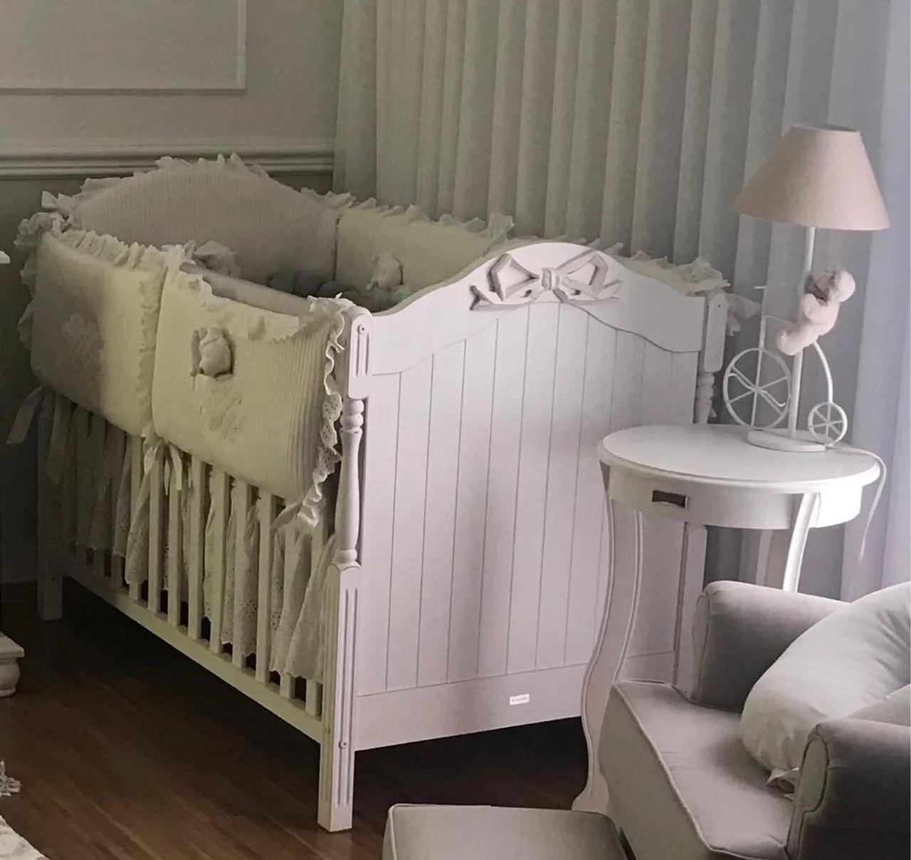 Berço -Cama Provençal madeira maciça - Branco, marca Tulipa Baby 