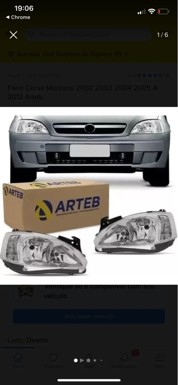 Farol corsa frente Montana par original Arteb