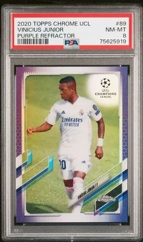 Card Vinicius Jr 2020 Topps Chrome Purple Refractor #89 PSA 8