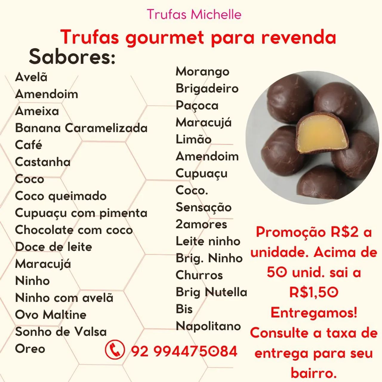 Trufas gourmet para revenda - Sabores variados!
