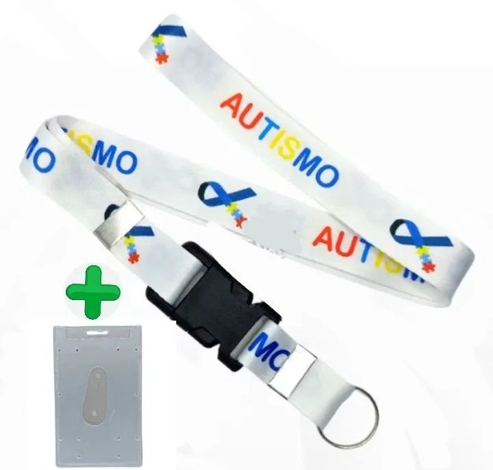 Cordão de pescoço com tema do autismo