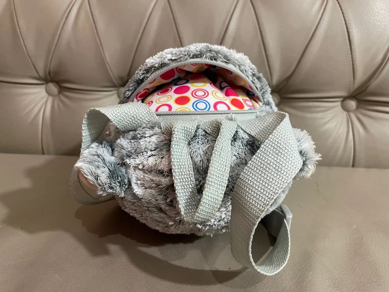 Brinwuedk Mochila Pelúcia Gata Cinza Kiki Ty - Foto 4