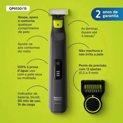 Barbeador Elétrico Philips Oneblade Pro QP6530/15 - Bivolt - Foto 2