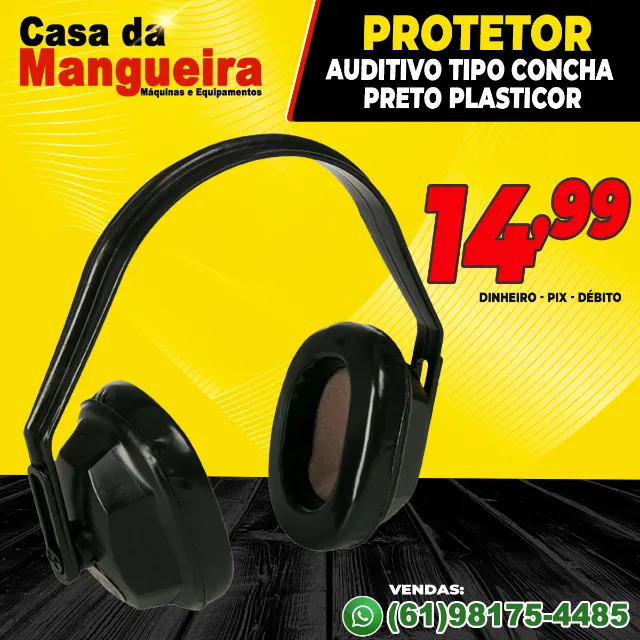 Auditivo Tipo Concha Preto Plasticor