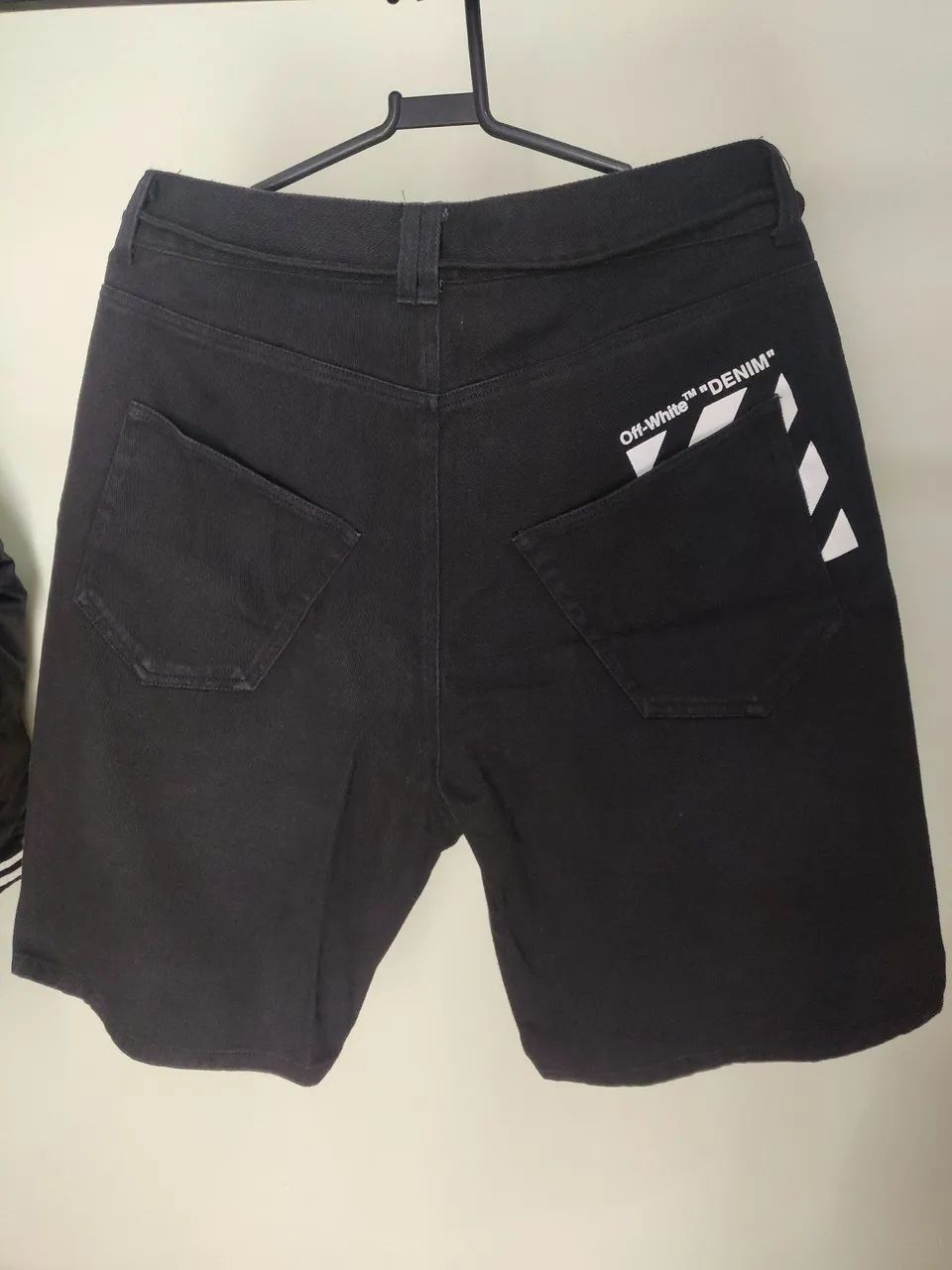 Bermuda Shorts Jeans Off-White Preto - Foto 4