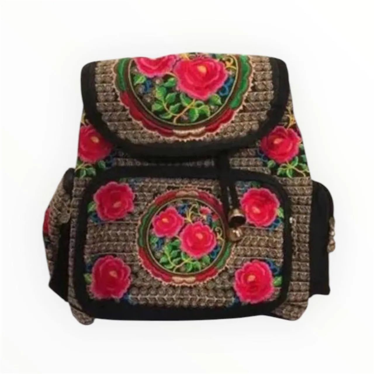 Bolsa Mochilas Bordadas Bolso Mochila Bordada Flores Mochilas