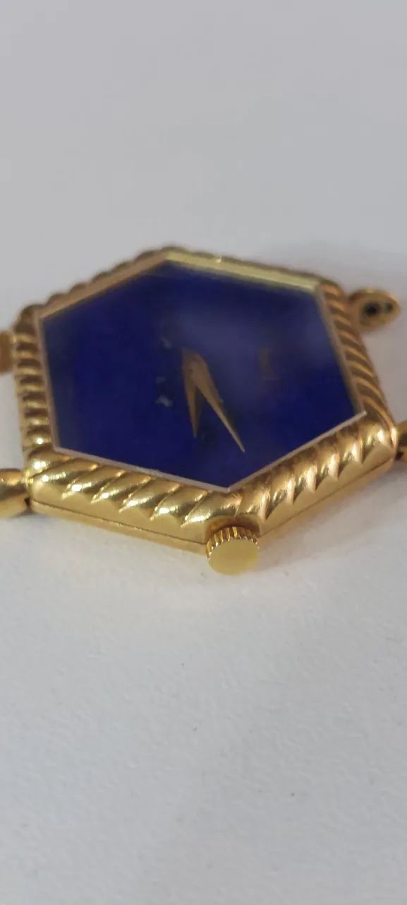 Relógio Piaget acometido ouro lápis Azul 