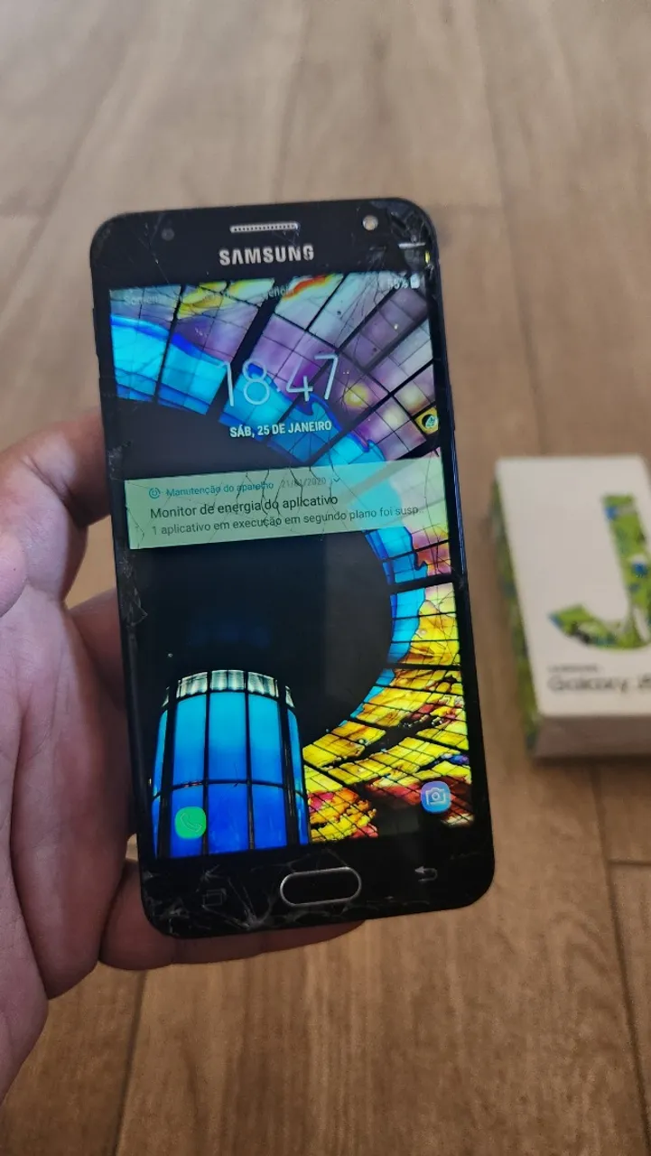 Samsung J5 Prime tela trincada mas funcionando