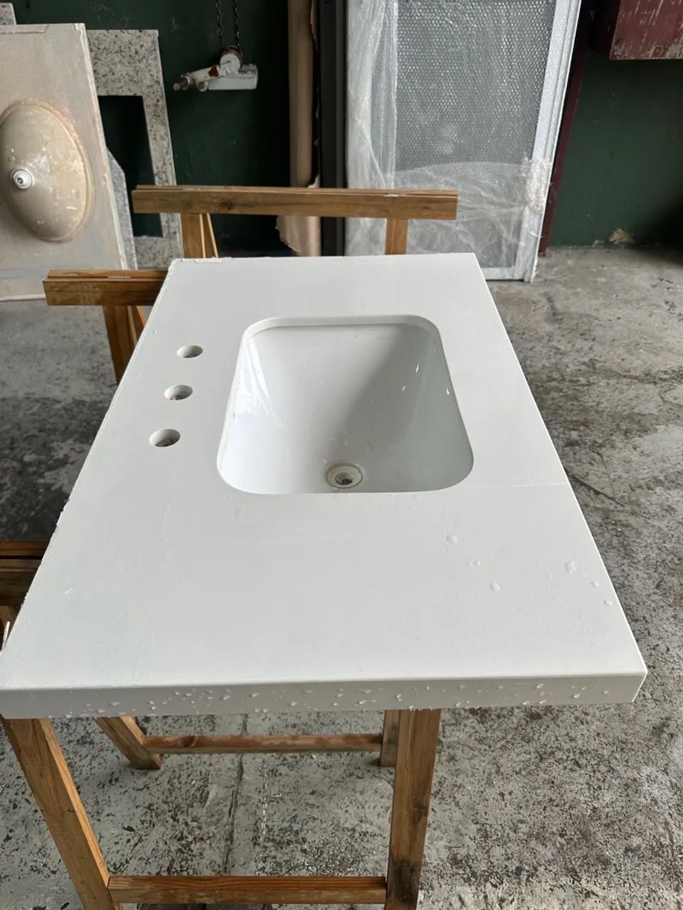 Pia banheiro quartzo branco  - Foto 3