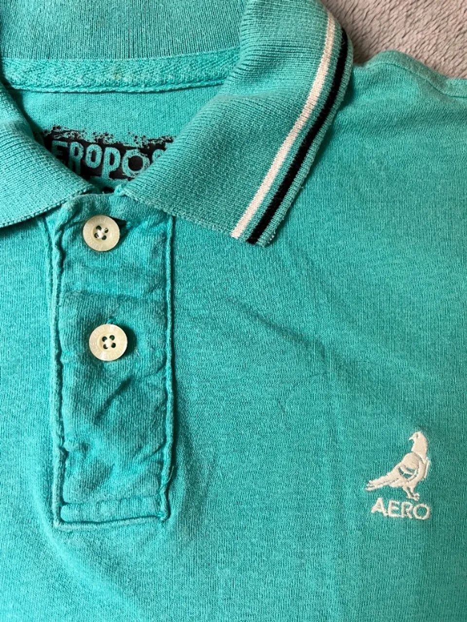 polo aeropostale azul turques básica premium - Foto 3