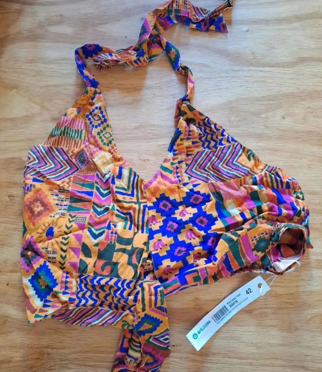 Blusa Lenço Tribal Com Amarração  - Foto 2