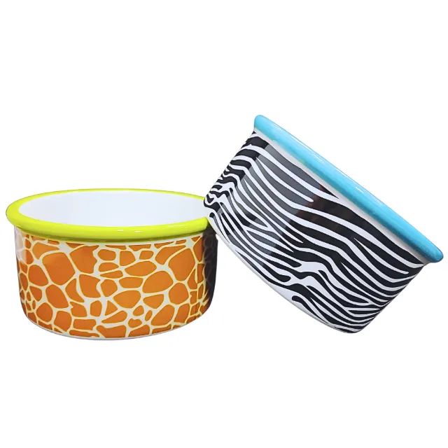 Comedouro de Cerâmica Chalesco para Cães e Gatos