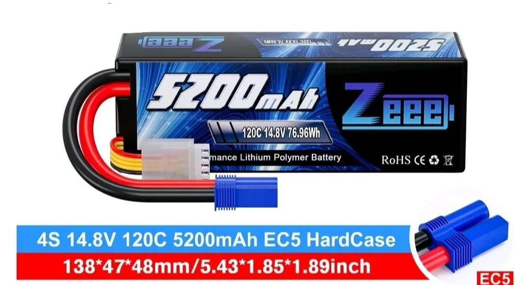 Bateria Lipo Zeee 4s 5200mah 120c C/ Hard Case e Plug Ec-5