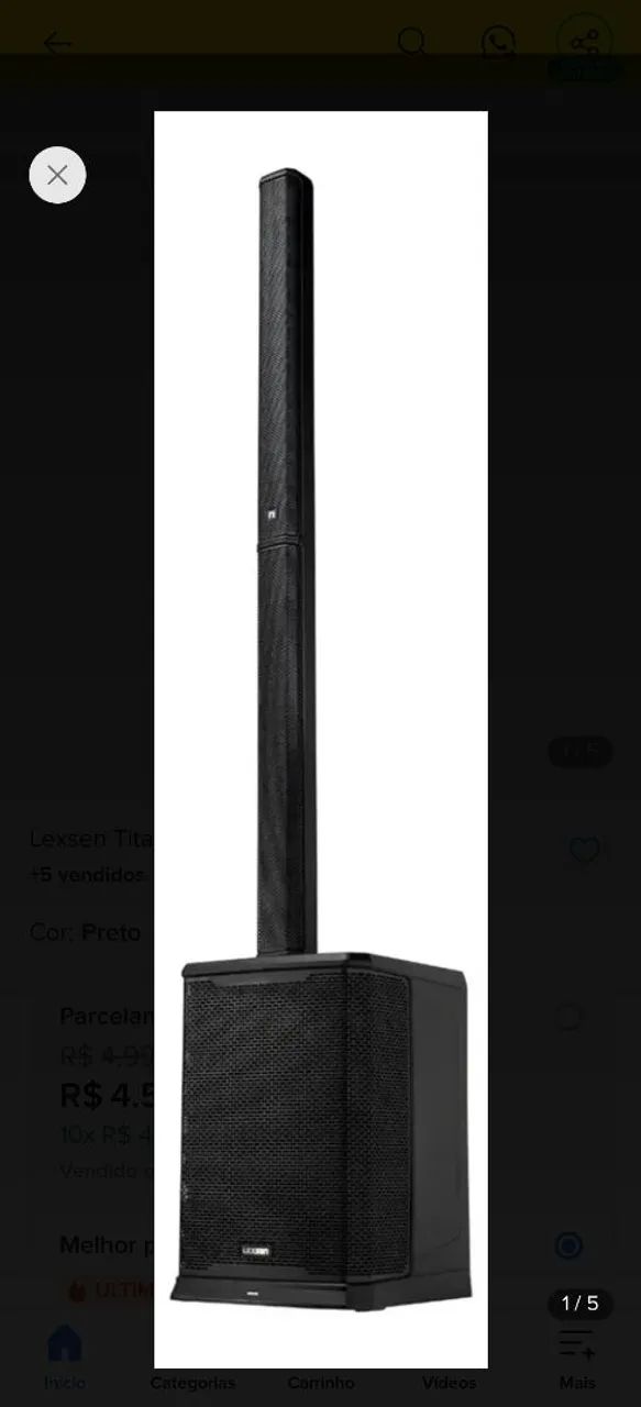 CAIXA DE SOM ATIVA LINE ARRAY VERTICAL LEXSEN TITAN 3000