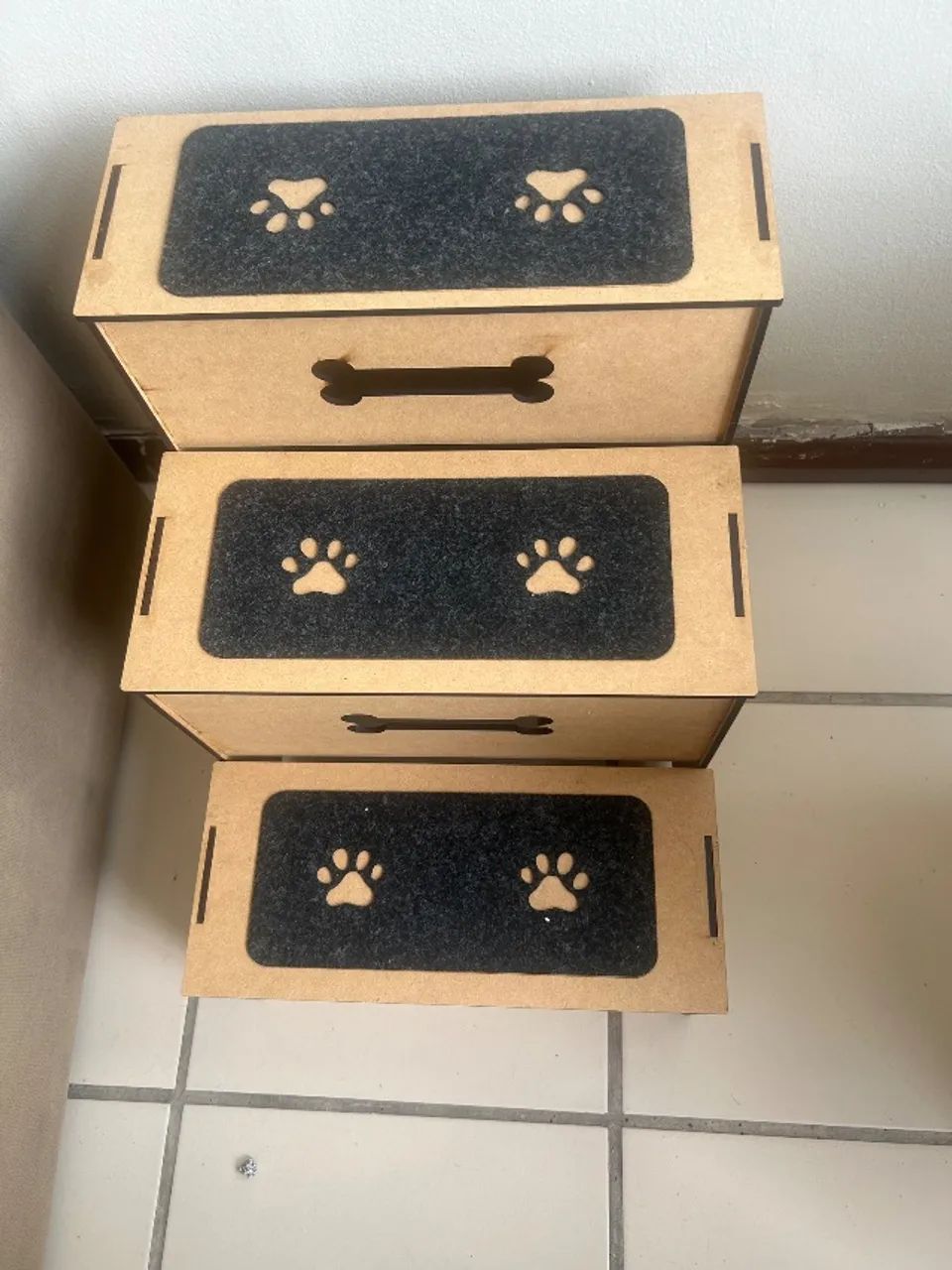 Escada Pet 3 Degraus em MDF Cru 45cm  - Foto 2