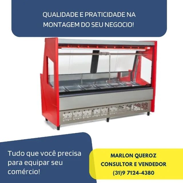 Balcão de Açougue Vermelho 2 Metros Polar
