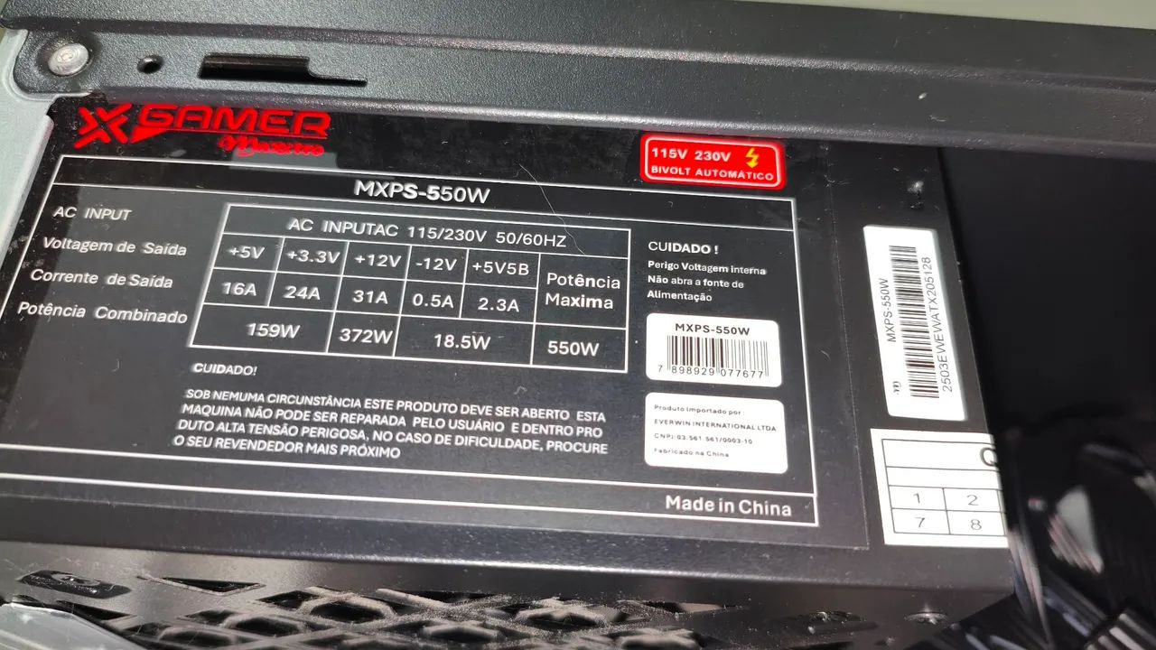 Fonte 550W XGAMER Maxxtro MXPS-550W Bivolt automático  - Foto 2