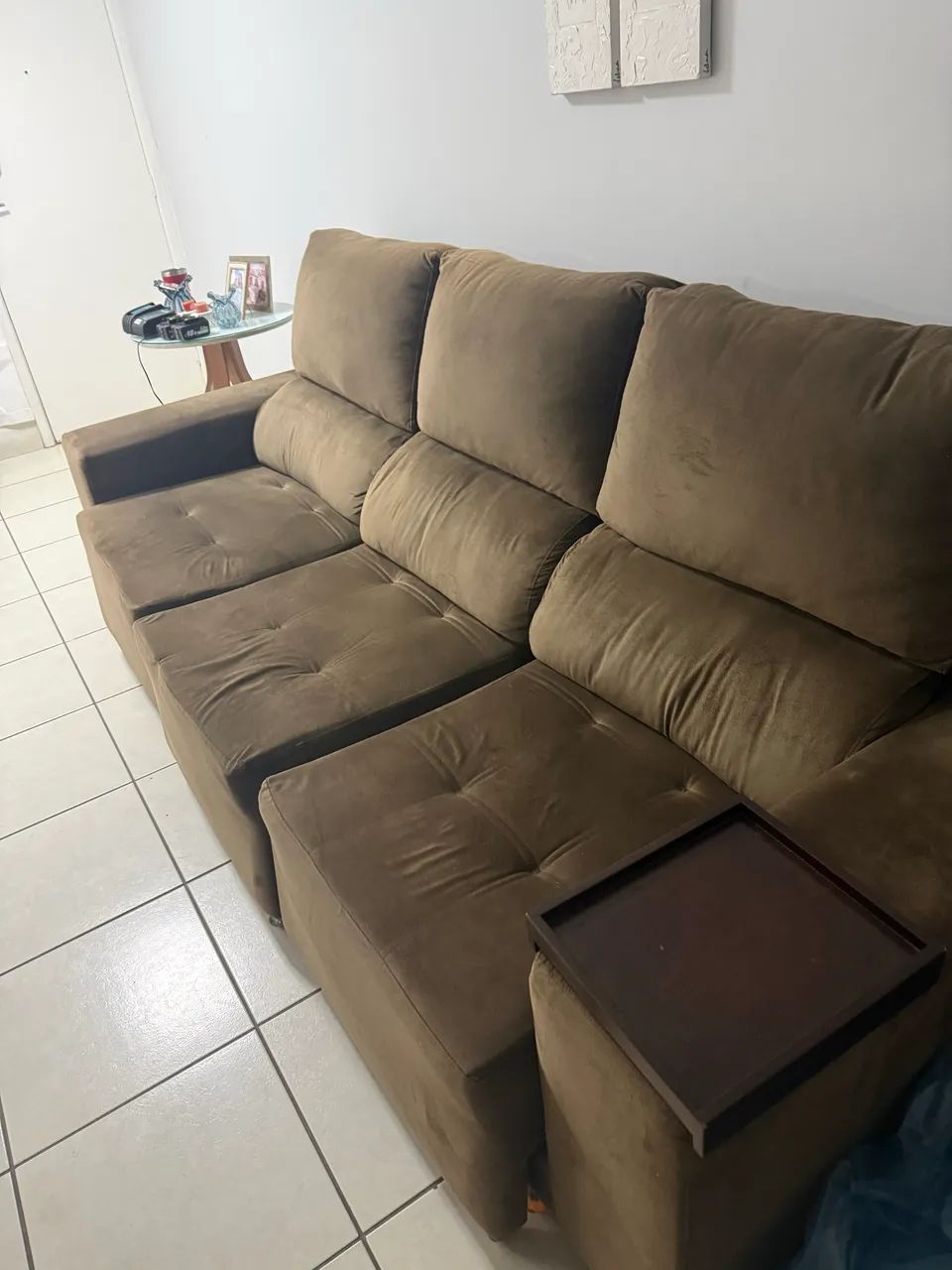 Sofá marrom 2,59 x 95 - Foto 2