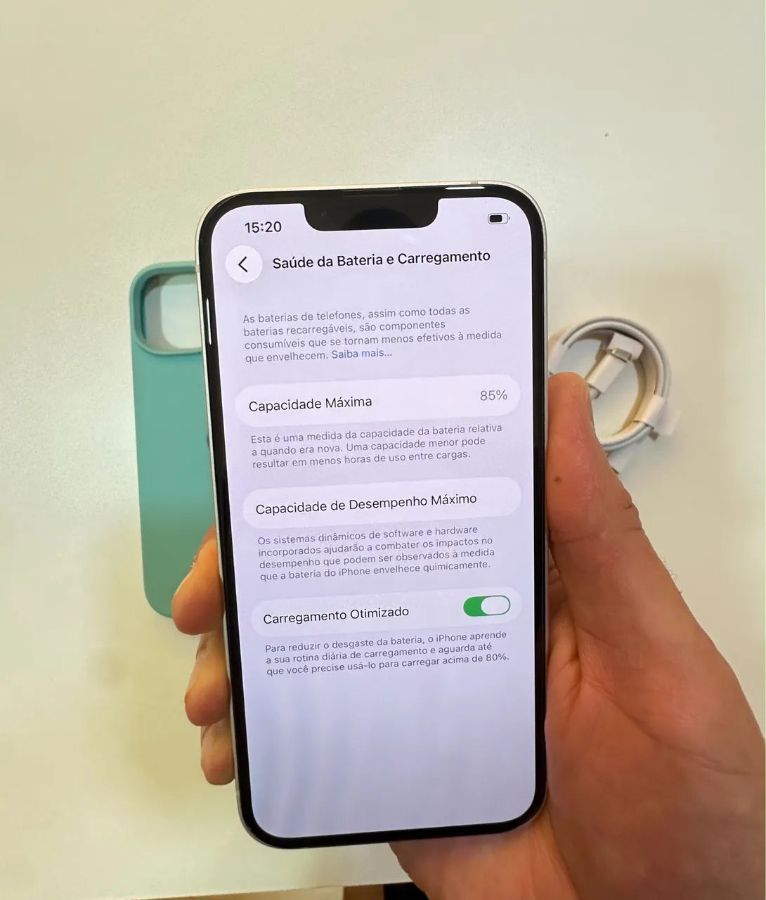 iPhone 14 128GB - Branco Starlight - Impecável   - Foto 4