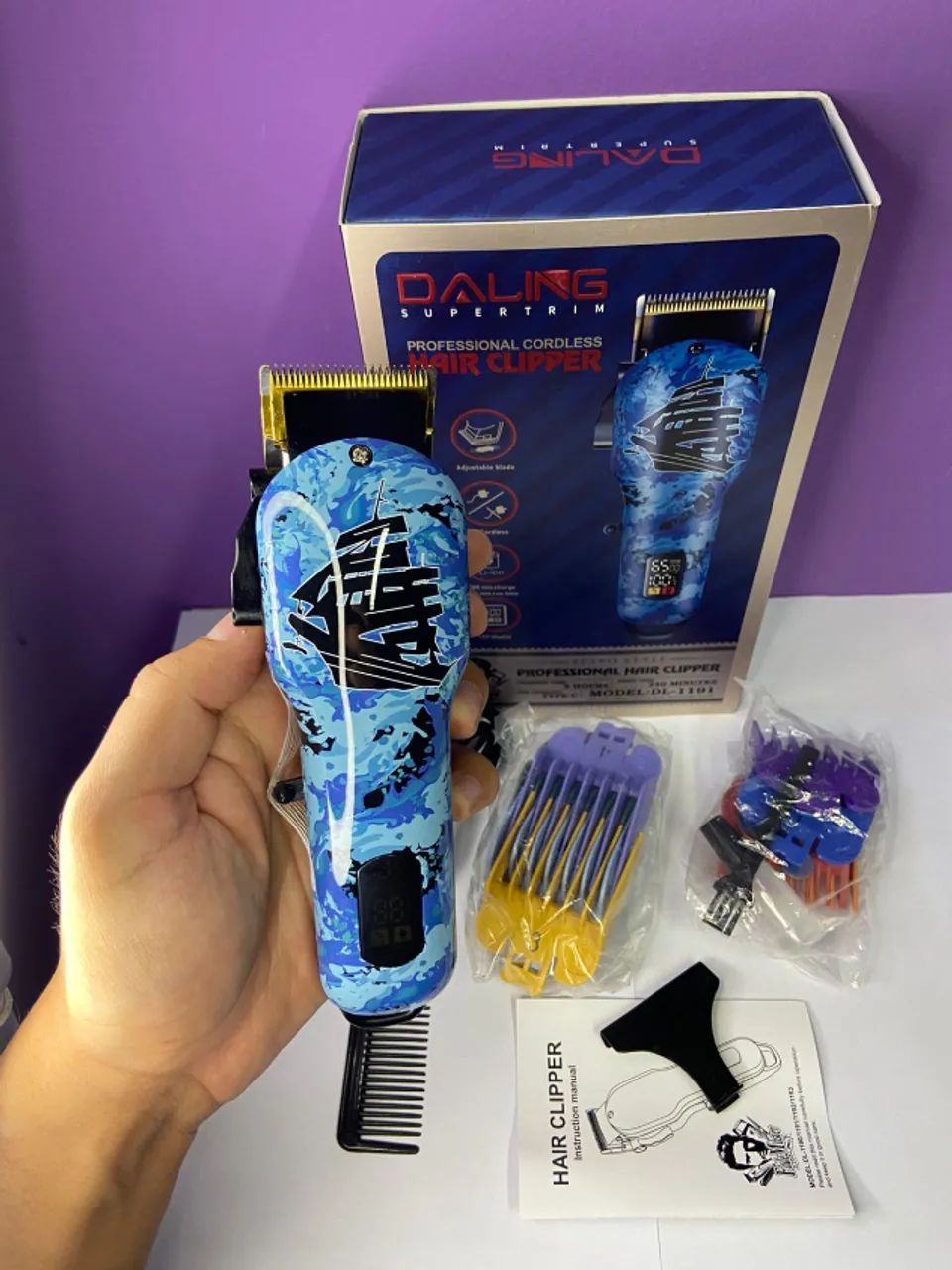 Máquina de Cortar Cabelo sem Fio Style Retrô OP Daling DL-1191 an12