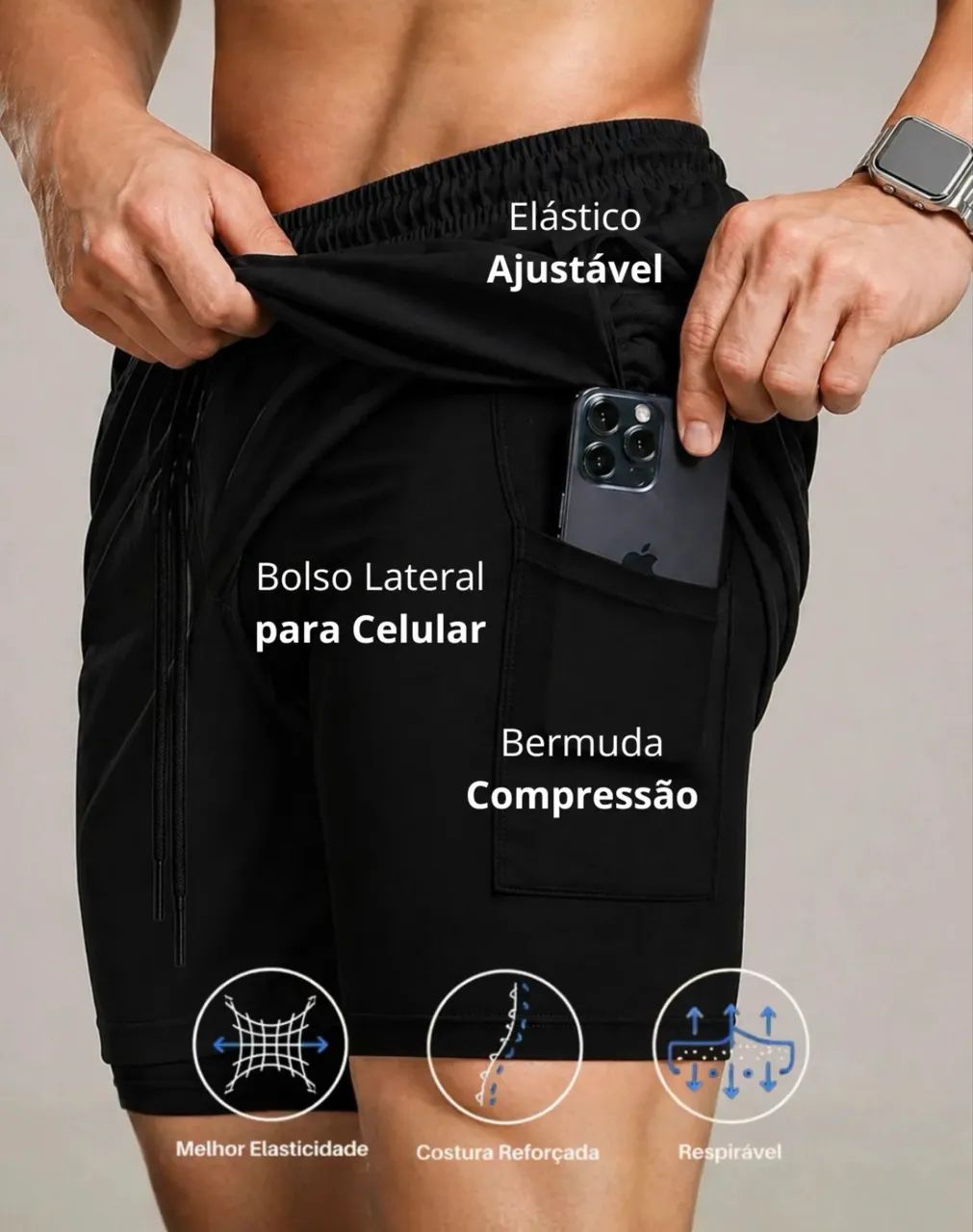 Short de compressão 2 em 1  - Foto 5