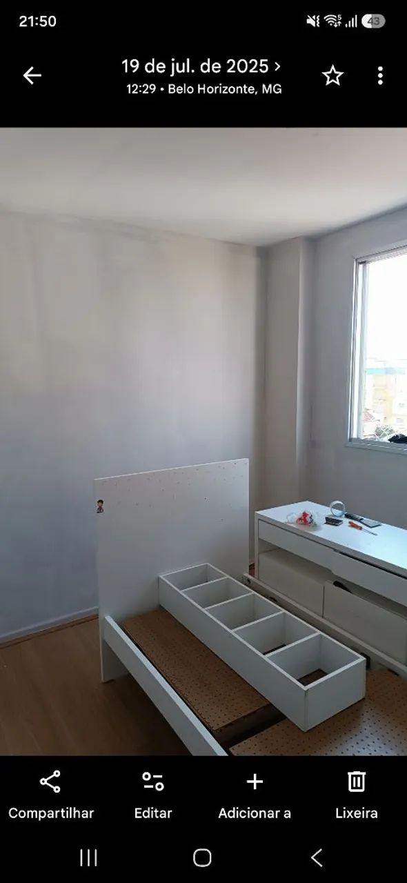 Cama lider Cristal solteiro com colchão 