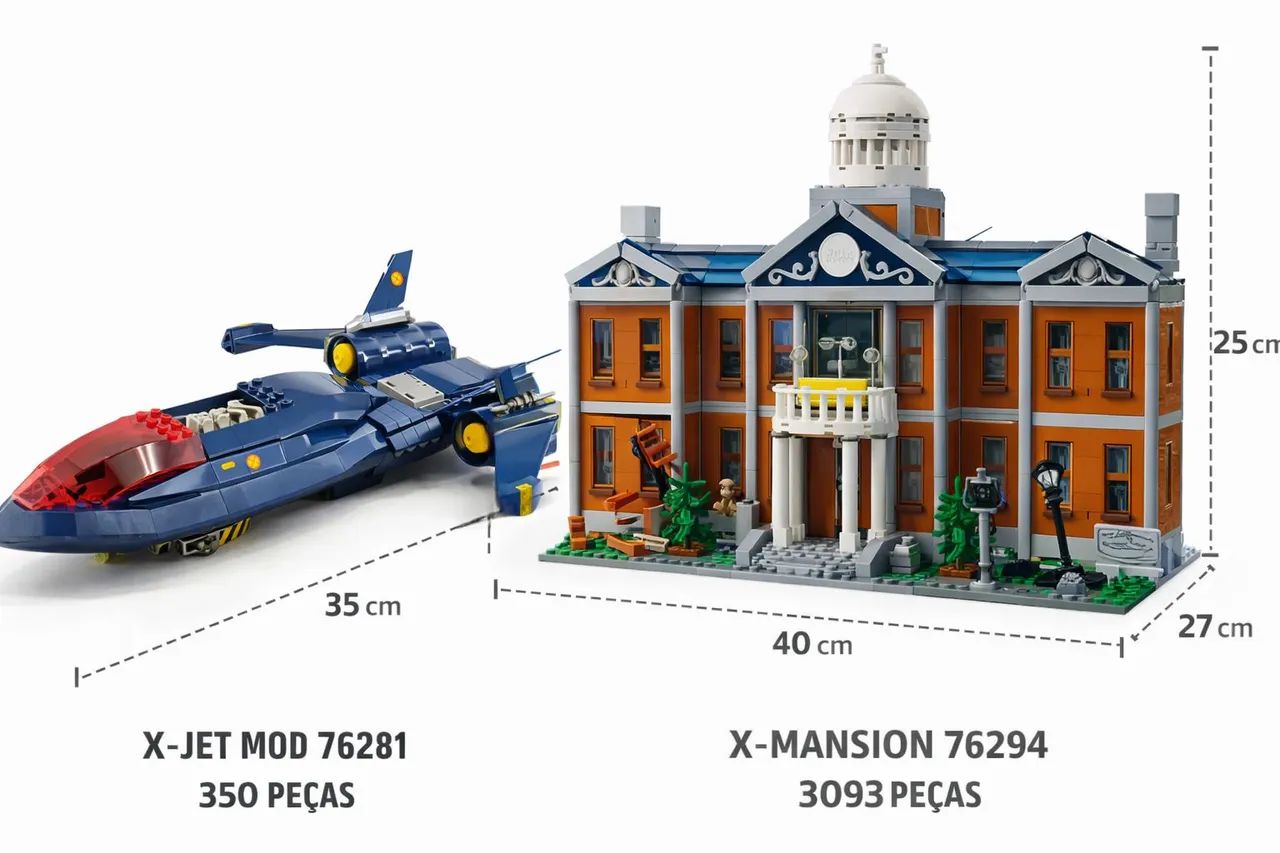 BLOCOS DE MONTAR X-JET MOD 76281 + MANSÃO X 76294 - 3443 PEÇAS